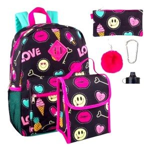 Silly Smiles 6 Piece Backpack